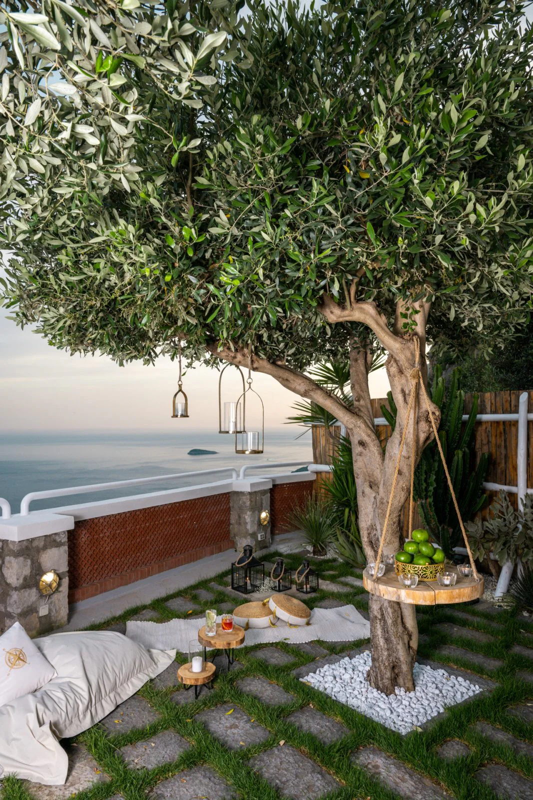Terrace ceremony area at intimate wedding venue in Positano Italy